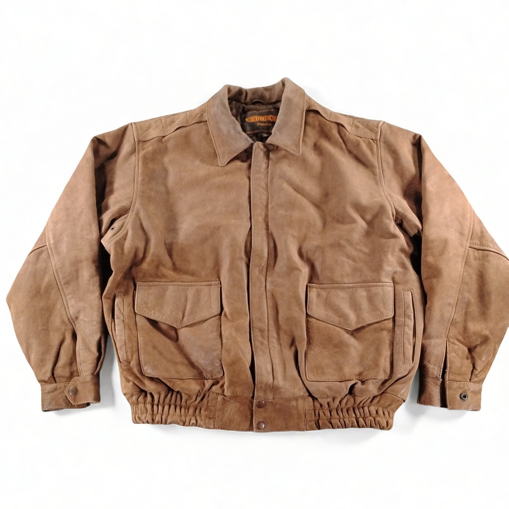 UNIK Premium Leather Bomber Jacket XL Mens Flight Motorcycle Quilted Lined